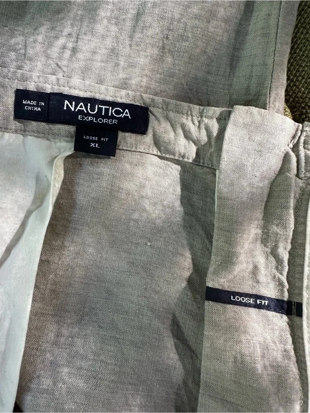 Minimalist Classic Neutral Linen Loose Fit Drawstring Long Pants Trousers ~ XL